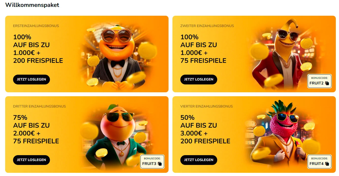 welcome bonus fatfruit casino